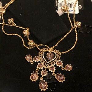 Marchesa Gold and Purple Gemstone Necklace